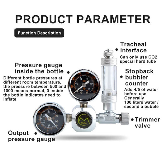 Mufan CO2 Regulator With Solenoid Single Valve