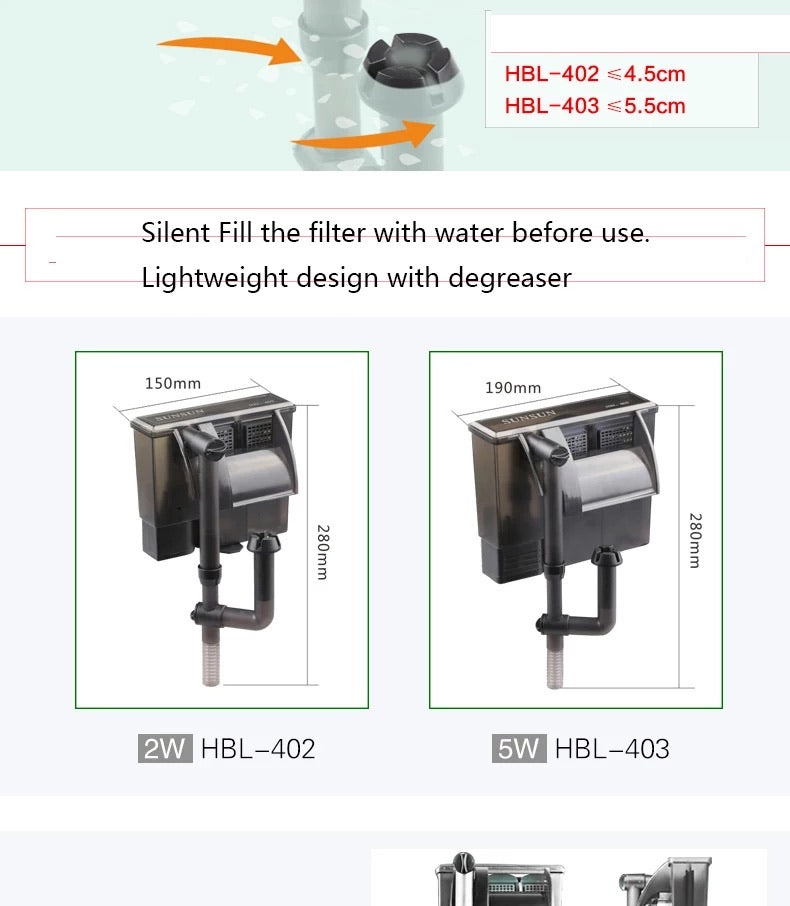 SUNSUN Hang on Back Filter HBL Series