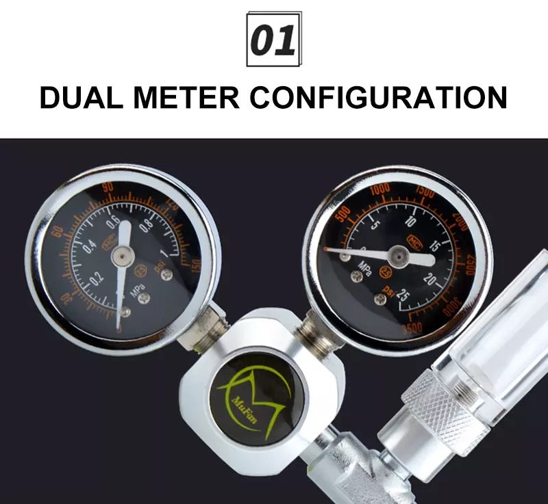 Mufan CO2 Regulator With Solenoid Single Valve